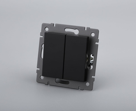 Механизм выключателя двухклавишный самовозвратный Arlight SWT-MKR2-PL-BK-V (250V, 10A) 049884