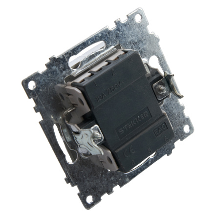 Выключатель 1-клавишный c индикатором Stekker Катрин 39591