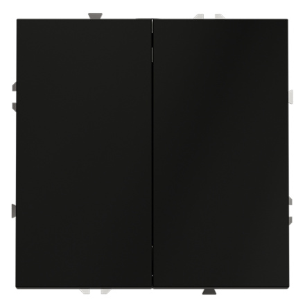 Проходной переключатель двухклавишный Voltum S70 VLS020308 (черный матовый)