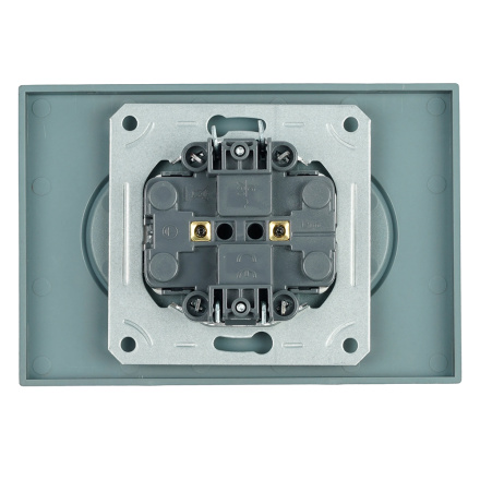 Розетка 2-местная с защитной шторкой Stekker Эмили б/з 250В 16А RST10-5116-09 антрацит soft touch 49929