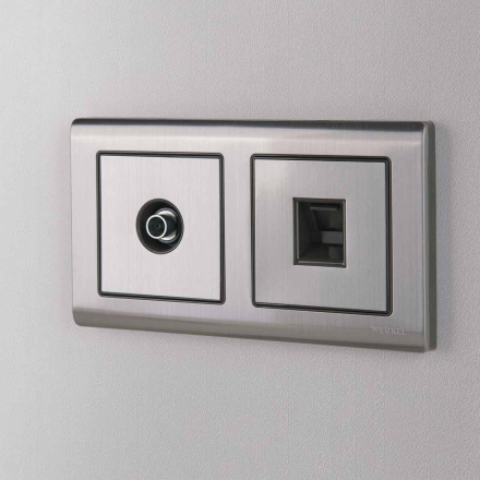 ТВ-розетка Werkel оконечная глянцевый никель W1183002 4690389158261