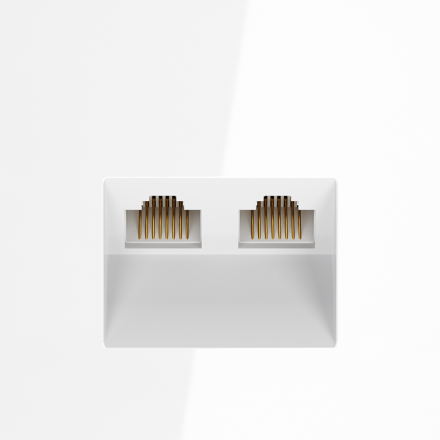 Розетка компьютерная двойная Voltum S70 VLS060201 (белый глянцевый)