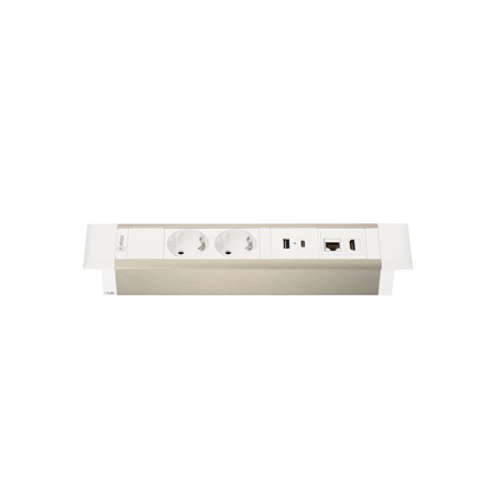 Блок розеток 41T (2 секции, USB + type C + RJ45 + HDMI) Mebax 00-00002594