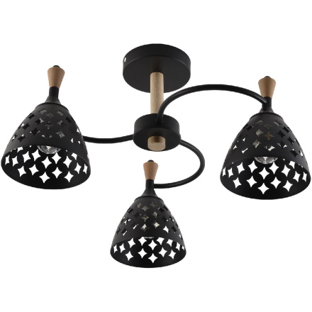 Люстра на штанге Reluce 01515-0.3-03 BK+WOOD