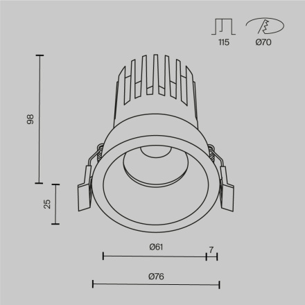 Встраиваемый светильник Maytoni Dip DL117-15W-2.7K-W