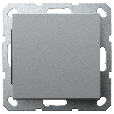 Выключатель одноклавишный Jasmart в комплекте с накладкой 10A 250V цвет алюминий G3011S