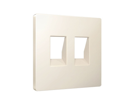 Лицевая панель Alfa (Бежевый матовый) для компьютерной/телефонной двойной розетки RJ-45/RJ-11 Quant Ambrella Volt AP3321