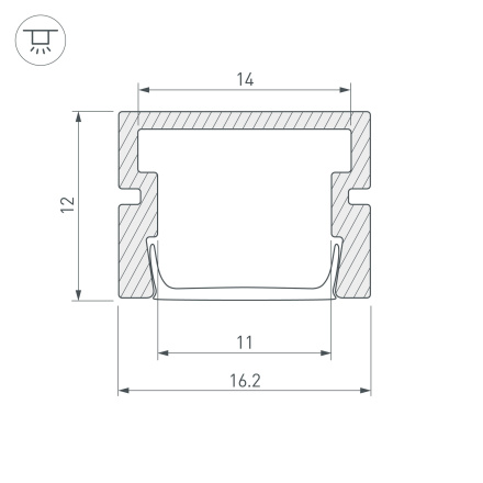 Алюминиевый профиль Arlight PDS-SM-3000 Anod 038815