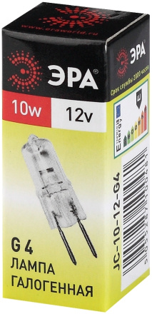 Лампа галогенная Эра G4 10W 3000K G4-JC-10W-12V C0027367