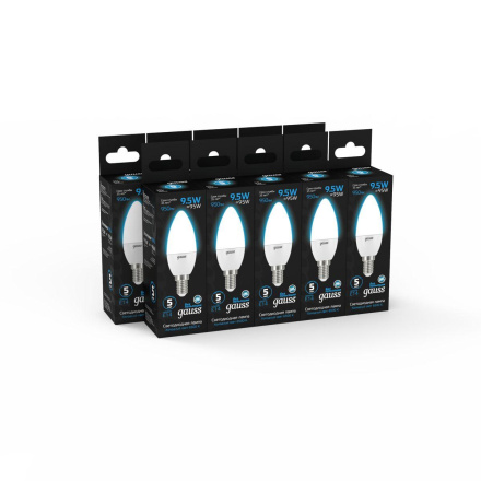 Лампа светодиодная Gauss E14 9,5W 6500K матовая 103101310