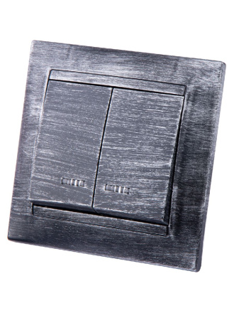 Выключатель двухклавишный с подсветкой Лама TDM Electric SQ1815-0647