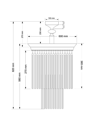 Люстра на штанге Kutek Fiore FIO-PL-9(P)600/270