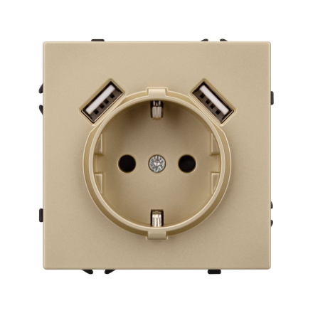 Механизм розетки с USB зарядкой Arlight SCT-NOBE-MUAA-SFPL-GD (230V, 16A) 054290