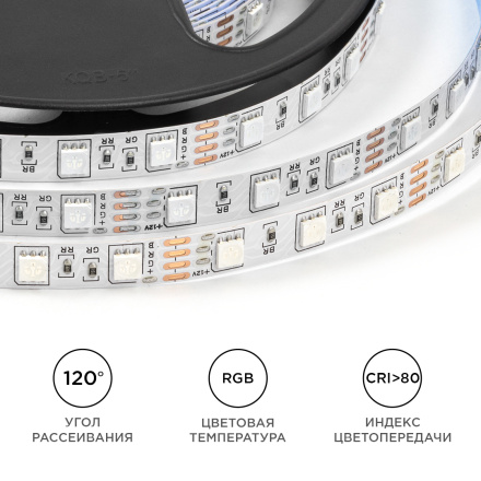 Светодиодная лента Apeyron 12В 5050 14,4Вт/м RGB 5м IP20 LSE-271