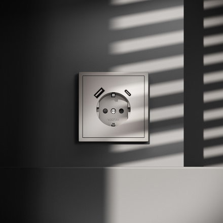 Розетка с USB, A+C Voltum S70 VLS040503 (кашемир)