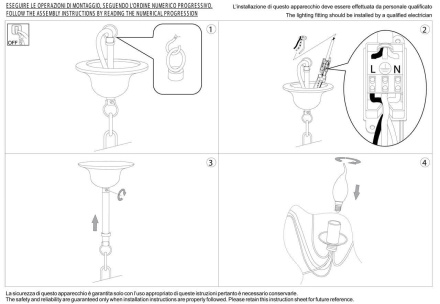 Подвесная люстра Ideal Lux Corte SP5 Bianco Antico 005881