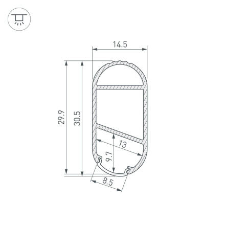 Профиль Arlight WARDROBE-1530-2000 ANOD BLACK 054942