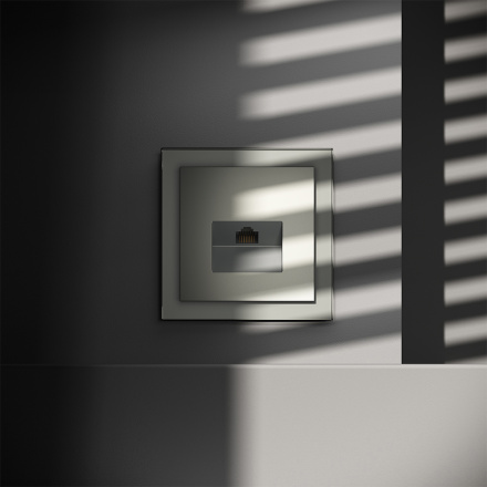 Розетка компьютерная Voltum S70 VLS060105 (сталь)