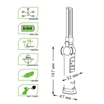 Фонарь автомобильный Gauss GF803