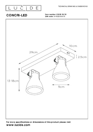 Спот Lucide Concri-led 05910/10/30
