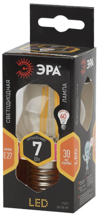 Лампа светодиодная Эра E27 7W 2700K F-LED P45-7W-827-E27 Б0035591