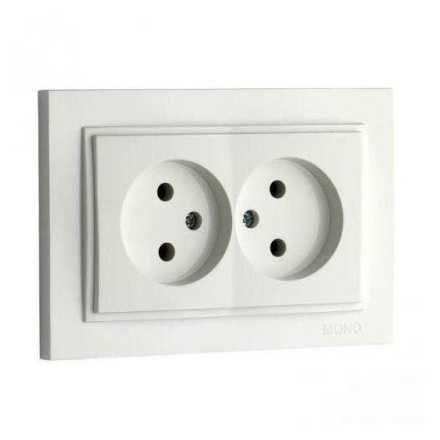 Розетка двойная без земли Mono Electric Despina 16А 250В слоновая кость 102-010005-121