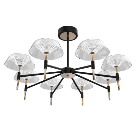 Люстра на штанге DeLight Collection MD21001018-8A black/gold