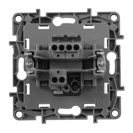 Выключатель кнопочный одноклавишный Legrand Etika 6A 250V алюминий 672414