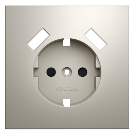 Накладка для розетки с заземлением и защитными шторками, с USB A+A Voltum S70 (кашемир) VLS000903