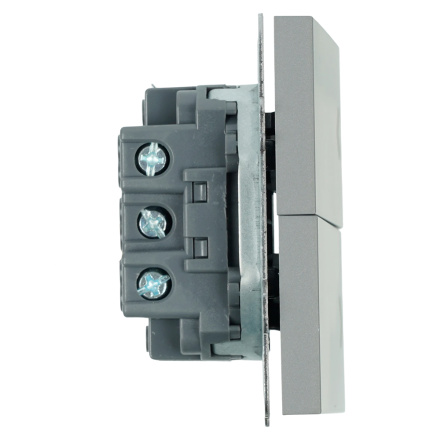 Выключатель 2-клавишный самовозвратный (механизм) Stekker Эмили 250В 10А RSW10-5113-10 платиново-серый soft touch 50329