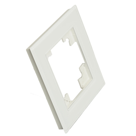 Рамка 1-местная для сенсорных механизмов, подсветки, стекло, Stekker Катрин GFR00-7001-01S 50303