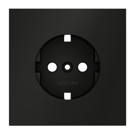 Накладка для розетки с заземлением Voltum S70 (черный матовый) VLS000608