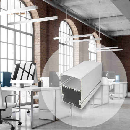 Профиль П-образный подвесной Apeyron ширина ленты до 40мм (рассеиватель, заглушки - 2шт) 08-26