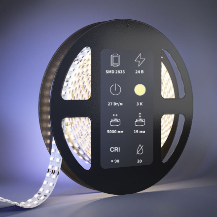 Светодиодная лента Maytoni Ultra 24В 2835 27Вт/м 3000К 5м IP20 201114