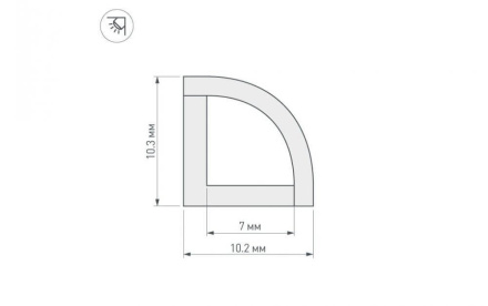 Профиль Arlight WPH-KANT-H10-2000 OPAL 023301