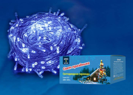 Светодиодная гирлянда (UL-00005253) Uniel 220V синий ULD-S0500-050/DTA Blue IP20