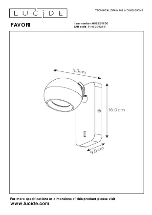 Спот Lucide Favori 09932/11/30