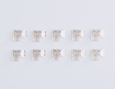 Соединитель угловой Ambrella Light Illumination COB RGB 12/24V для лент 10mm (4 конт.) (10шт. в комплекте) GS6891