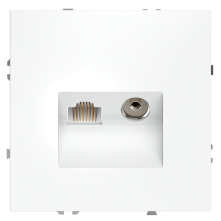 Розетка телевизионная встраиваемая Voltum S70 TV+RJ45 кат. 6, (белый матовый) VLS060702