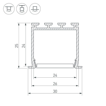 Профиль Arlight PLS-LOCK-H25-FS-2000 ANOD 016446