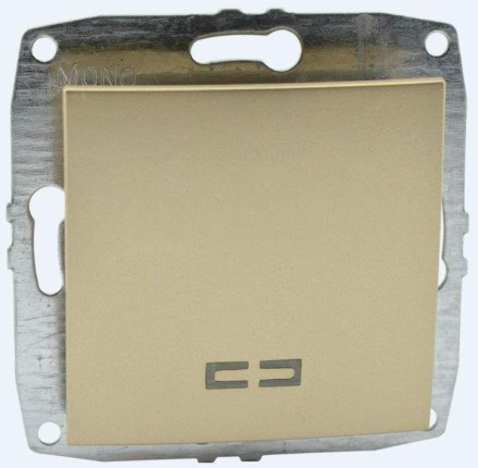 Выключатель одноклавишный с подсветкой Mono Electric Despina-Larissa 10А 250В титан 500-002225-101