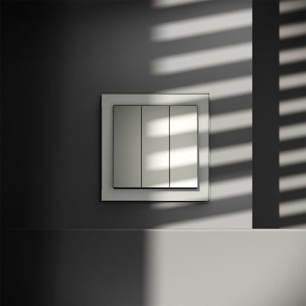 Выключатель трехклавишный Voltum S70 VLS030105 (сталь)