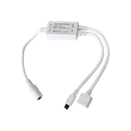 Контроллер для светодиодной ленты RGBW Apeyron 72Вт 12-24В 4*15A/канал IP20 пульт, DC-коннектор для входа, 5-игольчатый коннектор для выхода 04-29