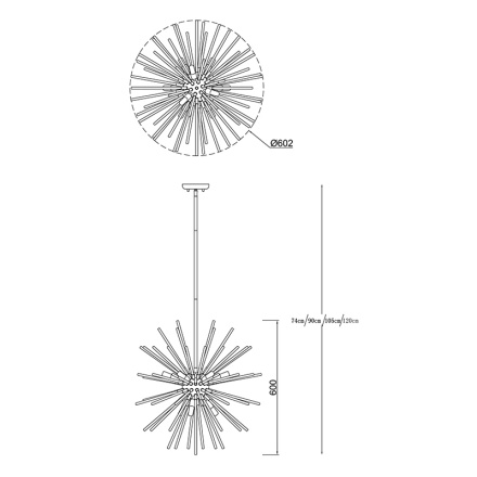 Подвесная люстра Zumaline URCHIN P0491-09F-F4AN