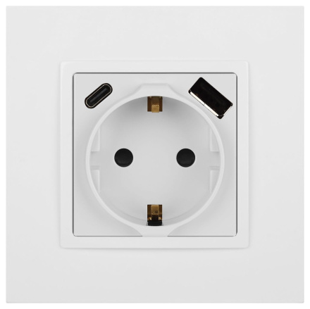 Розетка со шторками с USB type-A+C Эра Elegance 14-4108-01 Б0067736
