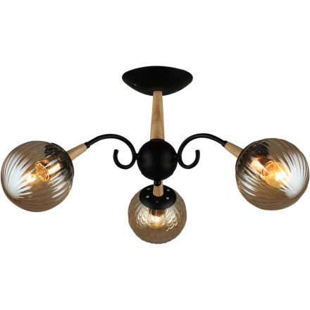 Люстра на штанге Reluce 04886-0.3-03 BK+WOOD