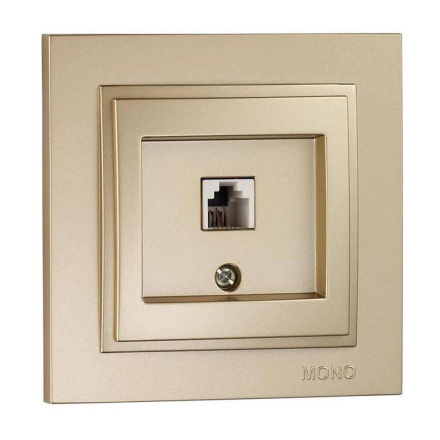 Розетка телефонная Rj45 Cat3 Mono Electric Despina титан 102-222205-124