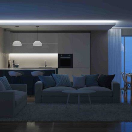 Светодиодная лента Apeyron 12В СТ 4,8Вт/м smd3528, 60д/м IP67 (НАНО) 280Лм/м 5м 6500К 00-71