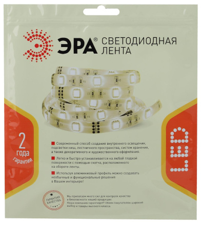 Светодиодная лента Эра 24В 2835 4,8Вт/м 3000К 5м IP33 LS2835-4,8-60-24-33-3000К-5m Б0043109