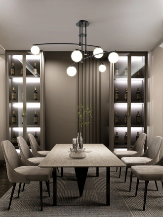 Люстра на штанге Delight Collection 8119P/6 black